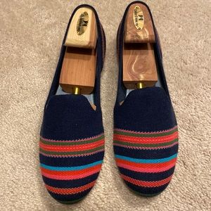 NWT Rothys Merino Navy Ribbon Stripe Loafers